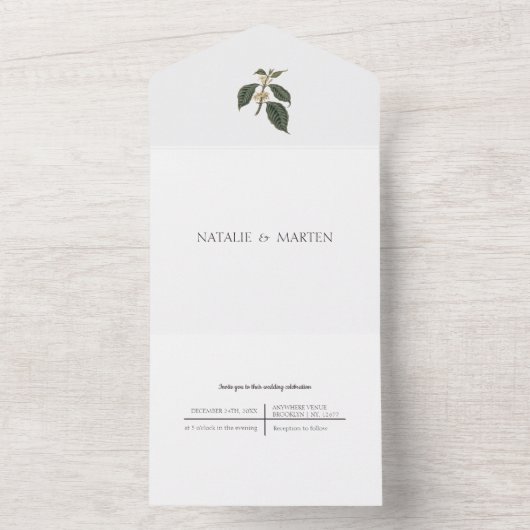 Boheemse elegantie Eenvoudige koffie liefhebbers b All In One Uitnodiging (Binnen)