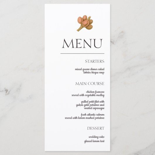 Boheemse Elegantie Eenvoudige Koffie Plant bruilof Menu (Voorkant)