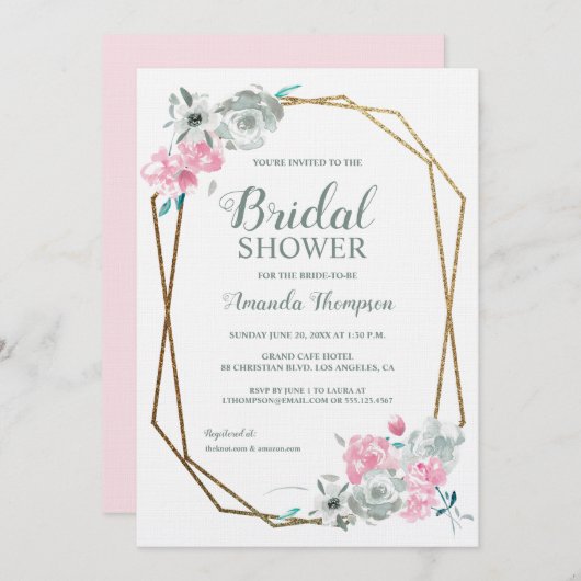 Boheemse Elegantie: Gouden Geometrisch & Waterverf Kaart (Voorkant / Achterkant)