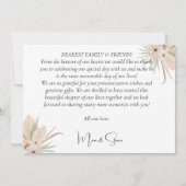 Boheemse elegantie groen bloemenbruiloft bedankkaart (Achterkant)