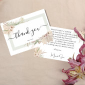 Boheemse elegantie groen bloemenbruiloft bedankkaart