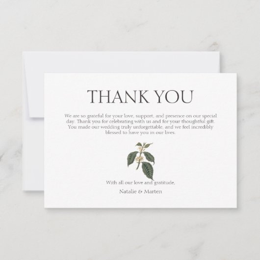 Boheemse elegantie Rustiek Winter Coffee Plant Bedankkaart (Voorkant)