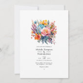 Boheemse en aardachtige bloemenbruiloft kaart (Voorkant)