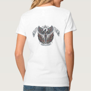 Boheemse engelenvleugels bloemige mandala-ontwerp t-shirt