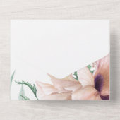 Boheemse Eucalyptus Roze Klaproos Bruiloft All In One Uitnodiging (Achterkant)