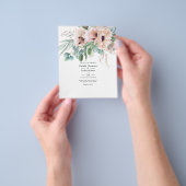 Boheemse Eucalyptus Roze Klaproos Bruiloft Flyer (Hand)
