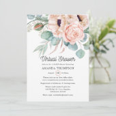 Boheemse Eucalyptus Roze Klaproos Virtuele Douche Kaart (Staand voorkant)