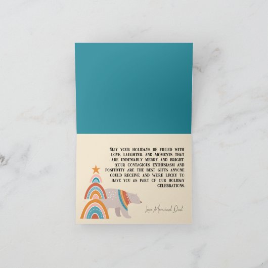 Boheemse Fantasievolle Dieren Kerstkaart Feestdagen Kaart (Binnen)