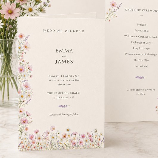 Boheemse Fantasievolle Wilde Bloemen Gevouwen Trou Programma
