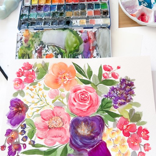 Boheemse felle bloemenboog script vrijgezellenfees kaart