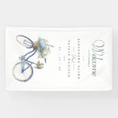 Boheemse Fiets Waterverf Bruiloft Banner (Horizontaal)