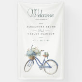 Boheemse Fiets Waterverf Bruiloft Banner (Verticaal)