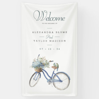Boheemse Fiets Waterverf Bruiloft Banner