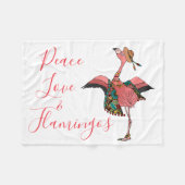 Boheemse flamingo's: Vrede, liefde en flamingo's Fleece Deken (Voorkant (Horizontaal))