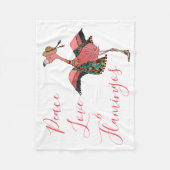 Boheemse flamingo's: Vrede, liefde en flamingo's Fleece Deken (Voorkant)