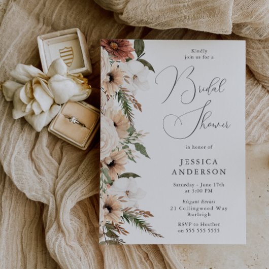 Boheemse Floral Elegance Vrijgezellenfeest Kaart