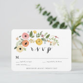 Boheemse  Floral RSVP-bijsluiterkaart Kaart (Staand voorkant)