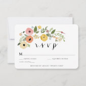 Boheemse  Floral RSVP-bijsluiterkaart Kaart (Voorkant)