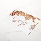 Boheemse gedroogde bloemen bruiloft roze gouden fo folie uitnodiging (Gedraaid)