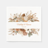 Boheemse gedroogde herfstbloemen bruiloft | servet (Voorkant)