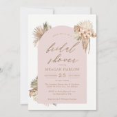 Boheemse gedroogde palmbladeren Roze bruidsdouche Kaart (Voorkant)