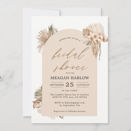 Boheemse gedroogde palmbladeren Vrijgezellenfeest Kaart (Voorkant)