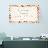 Boheemse gedroogde rustieke bloem herfst waterval  spandoek (Beurs)