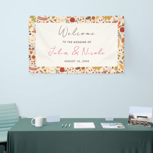 Boheemse gedroogde rustieke bloem herfst waterval  spandoek (Beurs)