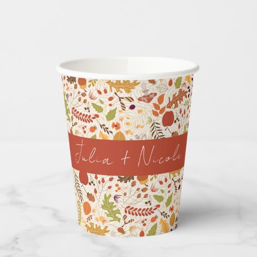 Boheemse gedroogde rustieke bloem herfst watervall papieren bekers (Links)