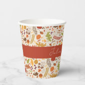 Boheemse gedroogde rustieke bloem herfst watervall papieren bekers (Voorkant)