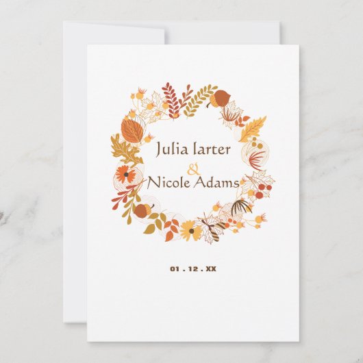 Boheemse Gedroogde Rustieke Bloemen Herfst Herfst  Kaart (Achterkant)