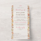 Boheemse Gedroogde Rustieke Bloemen Herfst Herfste All In One Uitnodiging (Binnen)