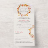 Boheemse Gedroogde Rustieke Bloemen Herfst Herfste All In One Uitnodiging (Binnen)