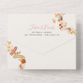 Boheemse Gedroogde Rustieke Bloemen Herfst Herfste All In One Uitnodiging (Achterkant)