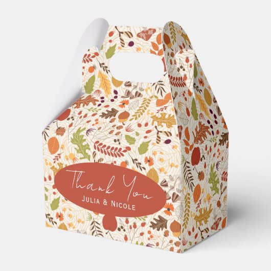 Boheemse Gedroogde Rustieke Bloemen Herfst Herfste Bedankdoosjes (Voorkant Zijde)