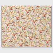 Boheemse Gedroogde Rustieke Bloemen Herfst Herfste Cadeaupapier (Vlak)