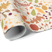 Boheemse Gedroogde Rustieke Bloemen Herfst Herfste Cadeaupapier (Rol Hoek)