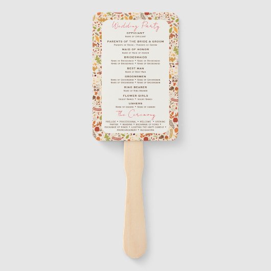 Boheemse Gedroogde Rustieke Bloemen Herfst Herfste Handwaaier (Achterkant)