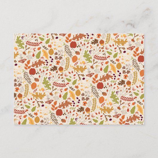 Boheemse Gedroogde Rustieke Bloemen Herfst Herfste Informatiekaartje (Achterkant)