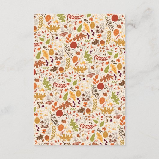 Boheemse Gedroogde Rustieke Bloemen Herfst Herfste Informatiekaartje (Achterkant)