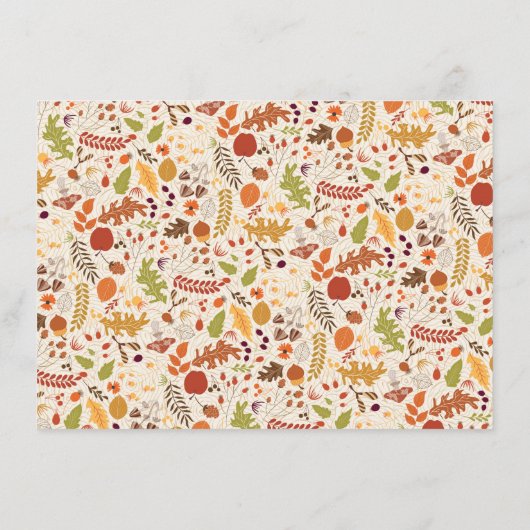 Boheemse Gedroogde Rustieke Bloemen Herfst Herfste Menu (Achterkant)