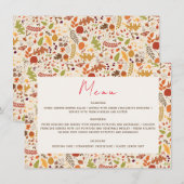 Boheemse Gedroogde Rustieke Bloemen Herfst Herfste Menu (Voorkant / Achterkant)