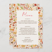 Boheemse Gedroogde Rustieke Bloemen Herfst Herfste Menu (Voorkant / Achterkant)