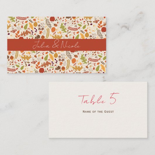 Boheemse Gedroogde Rustieke Bloemen Herfst Herfste Plaatskaartje (Voorkant / Achterkant)