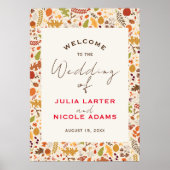 Boheemse Gedroogde Rustieke Bloemen Herfst Herfste Poster (Voorkant)