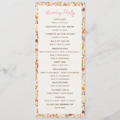 Boheemse Gedroogde Rustieke Bloemen Herfst Herfste Programmakaart (Achterkant)