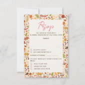 Boheemse Gedroogde Rustieke Bloemen Herfst Herfste RSVP Kaartje (Voorkant)