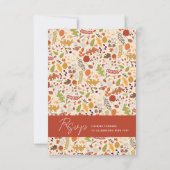 Boheemse Gedroogde Rustieke Bloemen Herfst Herfste RSVP Kaartje (Achterkant)