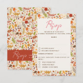 Boheemse Gedroogde Rustieke Bloemen Herfst Herfste RSVP Kaartje (Voorkant / Achterkant)