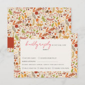 Boheemse Gedroogde Rustieke Bloemen Herfst Herfste RSVP Kaartje (Voorkant / Achterkant)